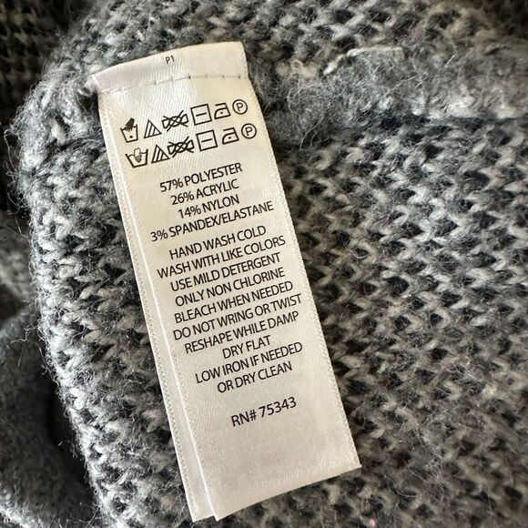 Rachel Zoe Double Breasted Plaid Fleece Grey Cardigan Jacket Size L - Picture 5 of 6
